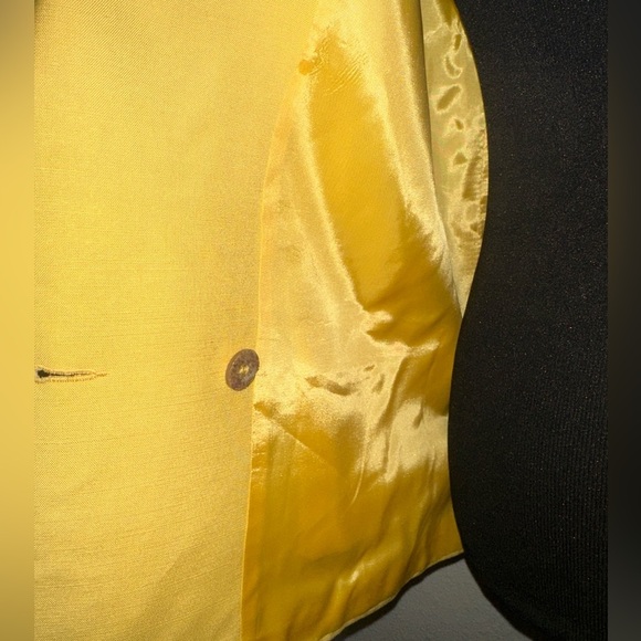 CHRISTIAN DIOR The Suit Vintage Yellow Jacket Size 4 - Picture 6 of 7